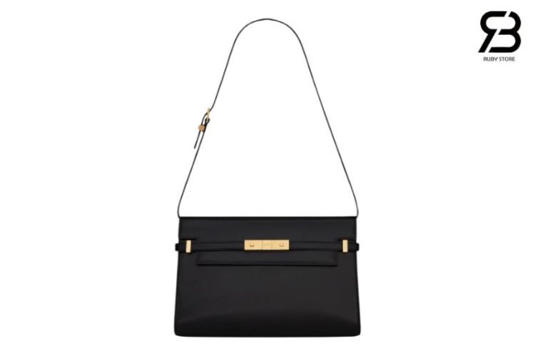 Túi YSL Medium Manhattan In Box Saint Laurent Black Đen
