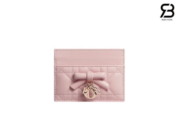 Ví Lady Dior Freesia Card Holder Soupir Pink Cannage Lambskin Hồng