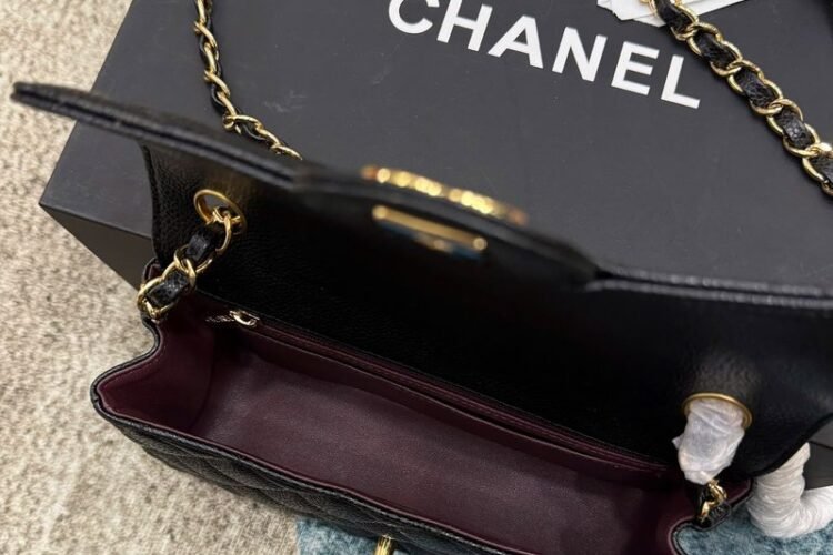 Túi CN Classic Mini 8 Black Caviar GHW 20CM Đen Khóa Vàng Best Deal