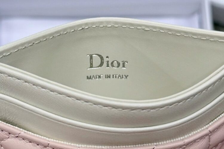 Ví Lady Dior Freesia Card Holder Pink Cream Cannage Lambskin Hồng Kem Best Quality
