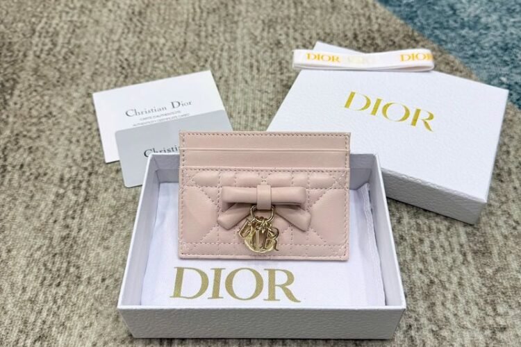 Ví Lady Dior Freesia Card Holder Soupir Pink Cannage Lambskin Hồng Best Quality