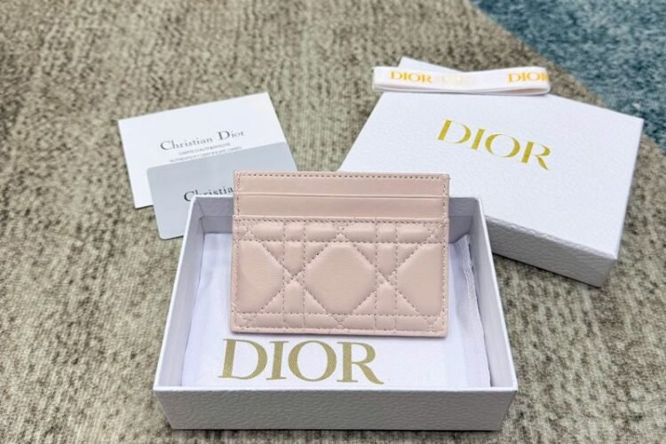 Ví Lady Dior Freesia Card Holder Soupir Pink Cannage Lambskin Hồng Best Quality
