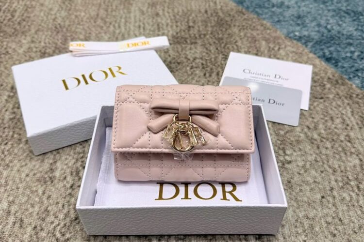 Ví Lady Dior Glycine Wallet Soupir Pink Cannage Lambskin Hồng Best Quality