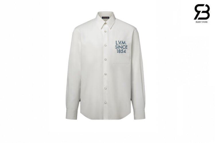 Áo Sơ Mi LV Long-Sleeved Signature Shirt White LVM Since 1854 chất lượng tốt nhất