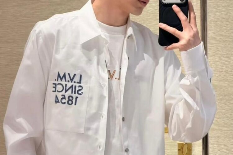 Áo Sơ Mi LV Long-Sleeved Signature Shirt White LVM Since 1854 chất lượng tốt