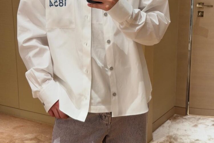 Áo Sơ Mi LV Long-Sleeved Signature Shirt White LVM Since 1854 chất lượng tốt nhất