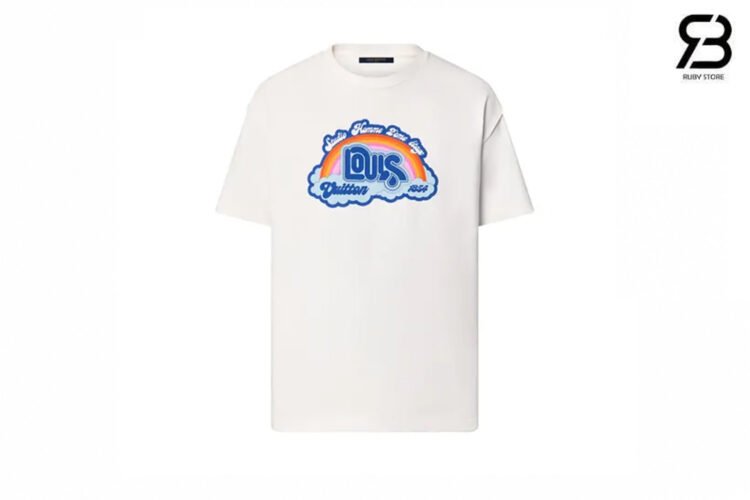 Áo Thun LV Rainbow Printed T-Shirt Màu Trắng, thiết kế độc đáo và thời trang