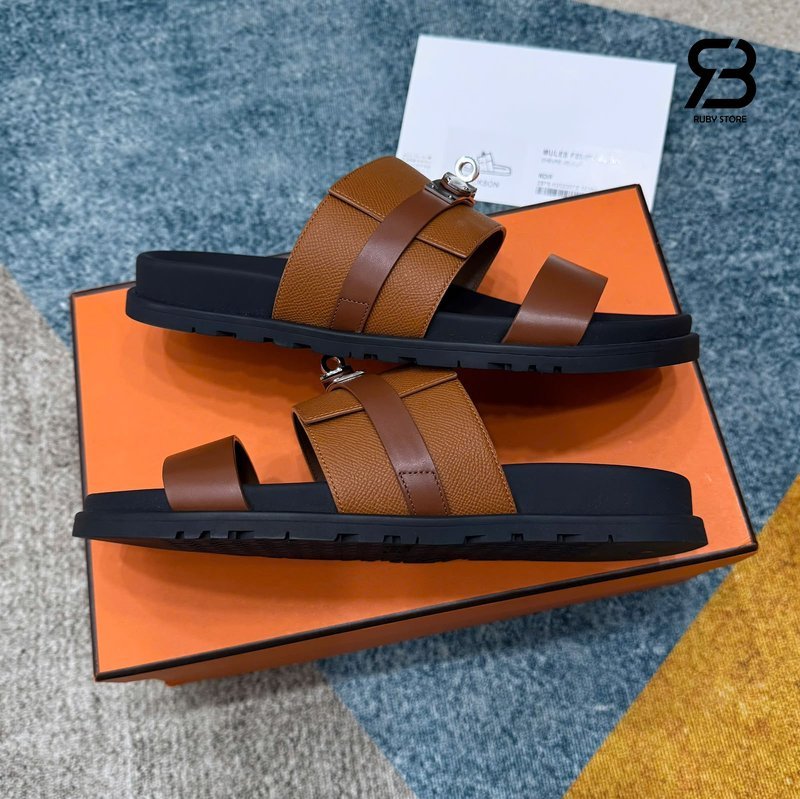 Dép Hermes Jackson Sandal Gold Epsom SHW Best Pháp