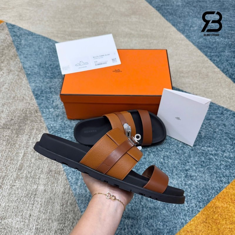 Dép Hermes Jackson Sandal Gold Epsom SHW Best Pháp