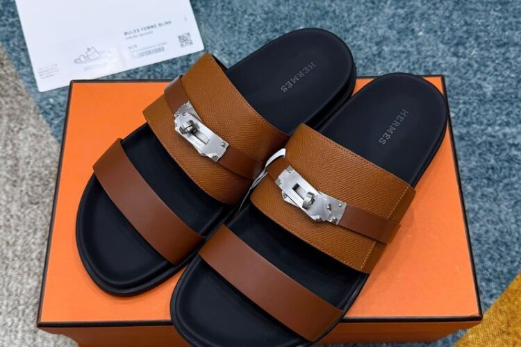 Dép Hermes Jackson Sandal Gold Epsom SHW Best Pháp