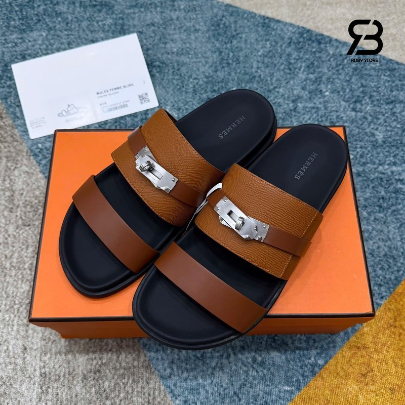 Dép Hermes Jackson Sandal Gold Epsom SHW Best Pháp