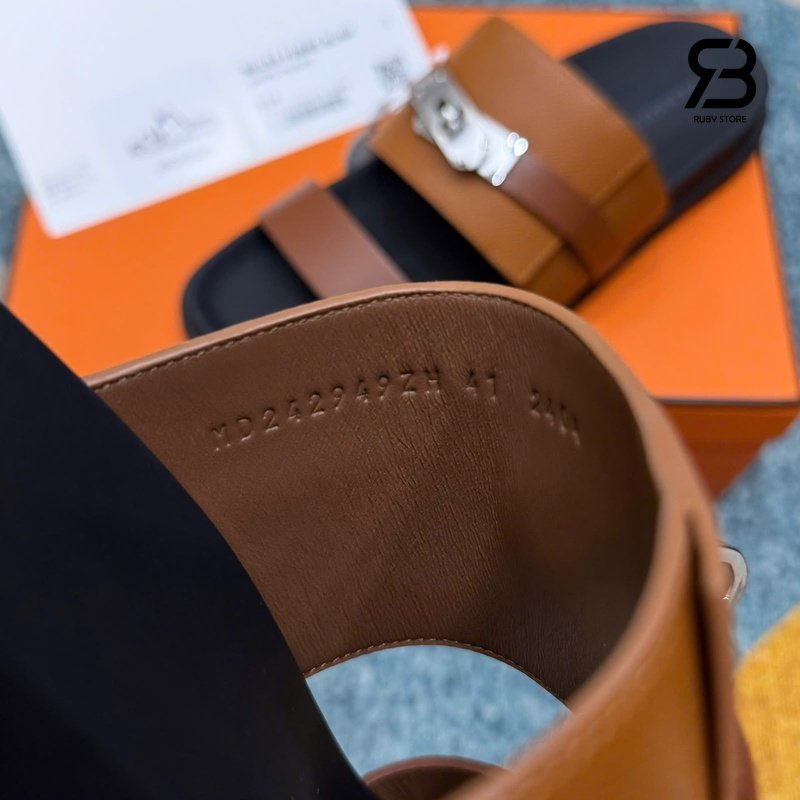 Dép Hermes Jackson Sandal Gold Epsom SHW Best Pháp