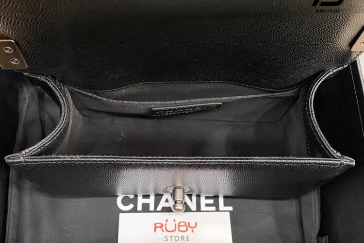 Túi Chanel Le Boy Small Black Caviar SHW Best Sale - Chi tiết 7