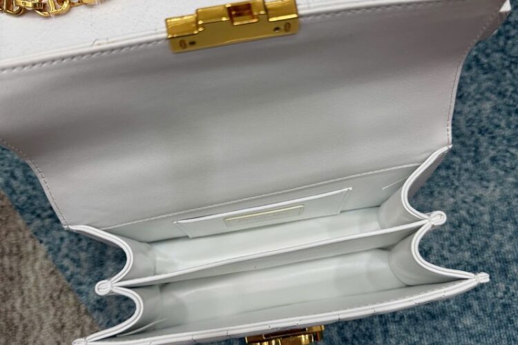 Túi Dior Mini Ange Bag White Macrocannage Lambskin Trắng S26 Best Sale - Chi tiết 6