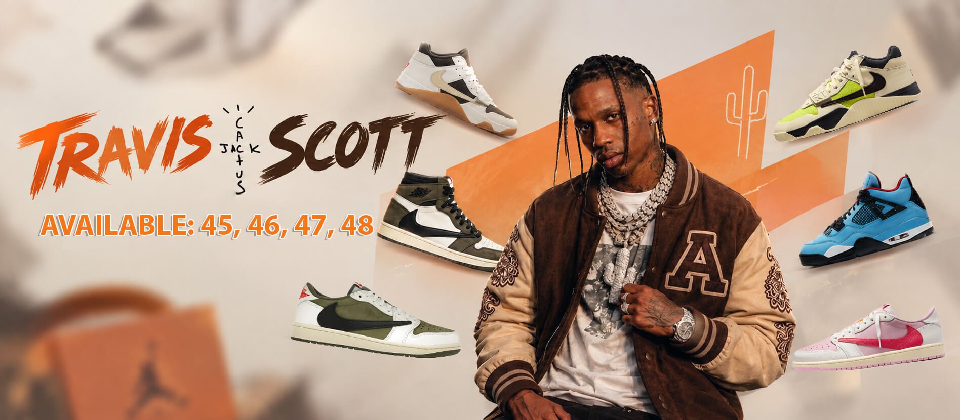 Banner giày travis scott