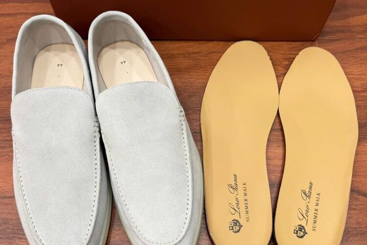 Giày Loro Piana Summer Walk Loafer Suede Classic Beige Best Quality