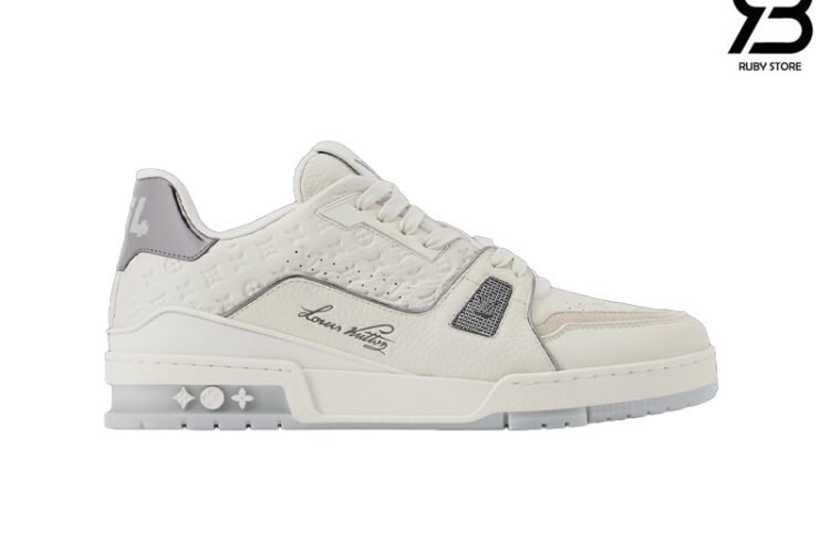 Giày LV Trainer Sneaker Grey #54 Signature 1AKCKZ Xám Best Quality với thiết kế thời thượng.