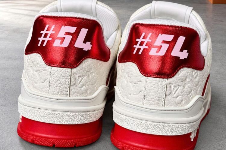 Giày LV Trainer Sneaker Red #54 Signature 1AKCLE Trắng Đỏ Best Quality